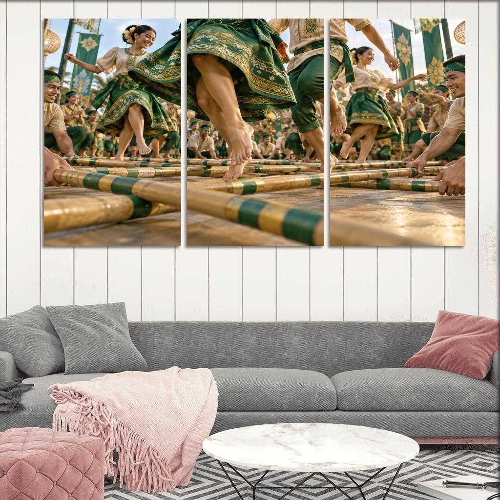 Tinikling Bamboo Rhythm Elegance art trends [AI-5f2350b9-015665b43295]