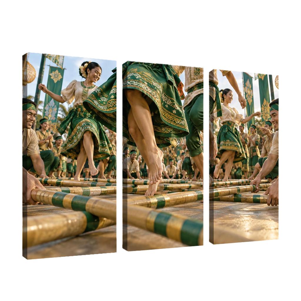 Tinikling Bamboo Rhythm Elegance art trends [AI-5f2350b9-509444e6bfbf]