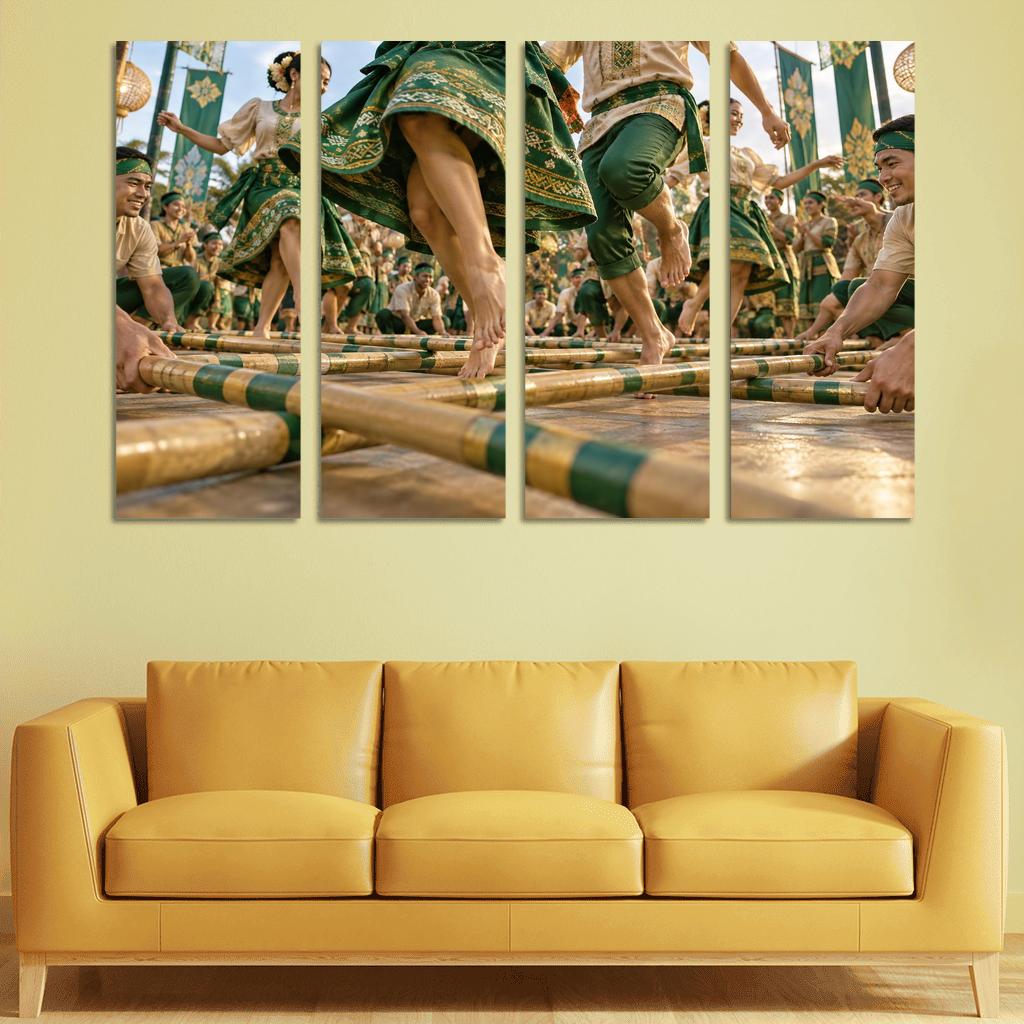Tinikling Bamboo Rhythm Elegance art trends [AI-5f2350b9-015665b43295]
