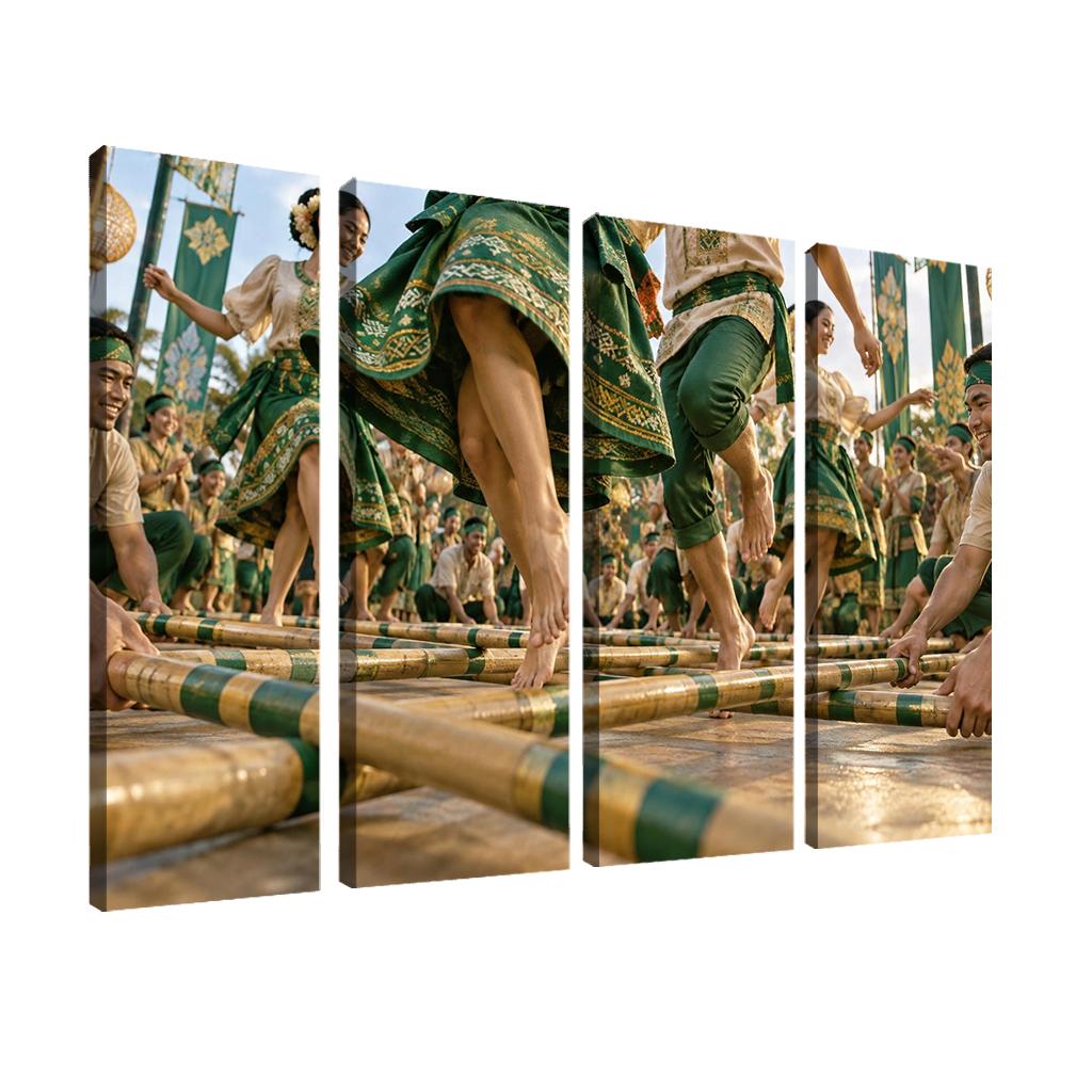 Tinikling Bamboo Rhythm Elegance art trends [AI-5f2350b9-509444e6bfbf]