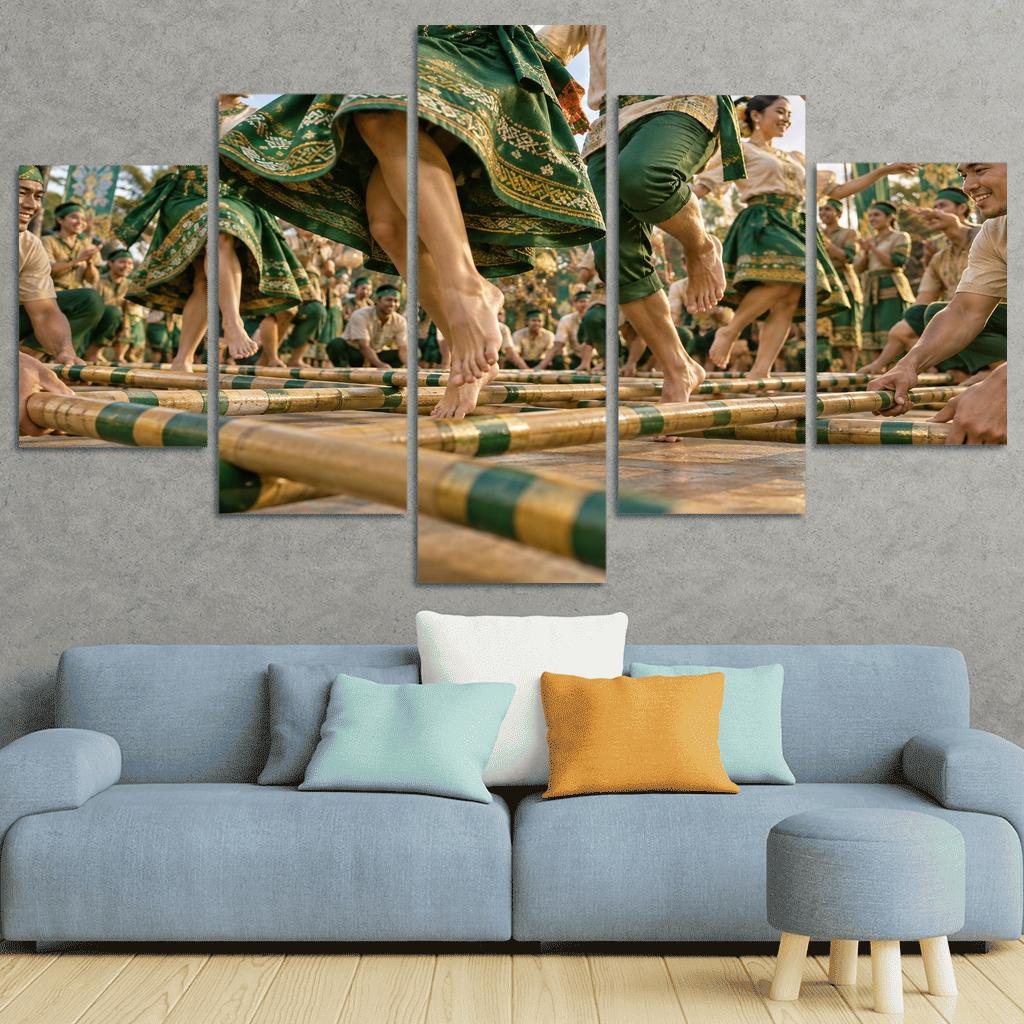 Tinikling Bamboo Rhythm Elegance art trends [AI-5f2350b9-015665b43295]