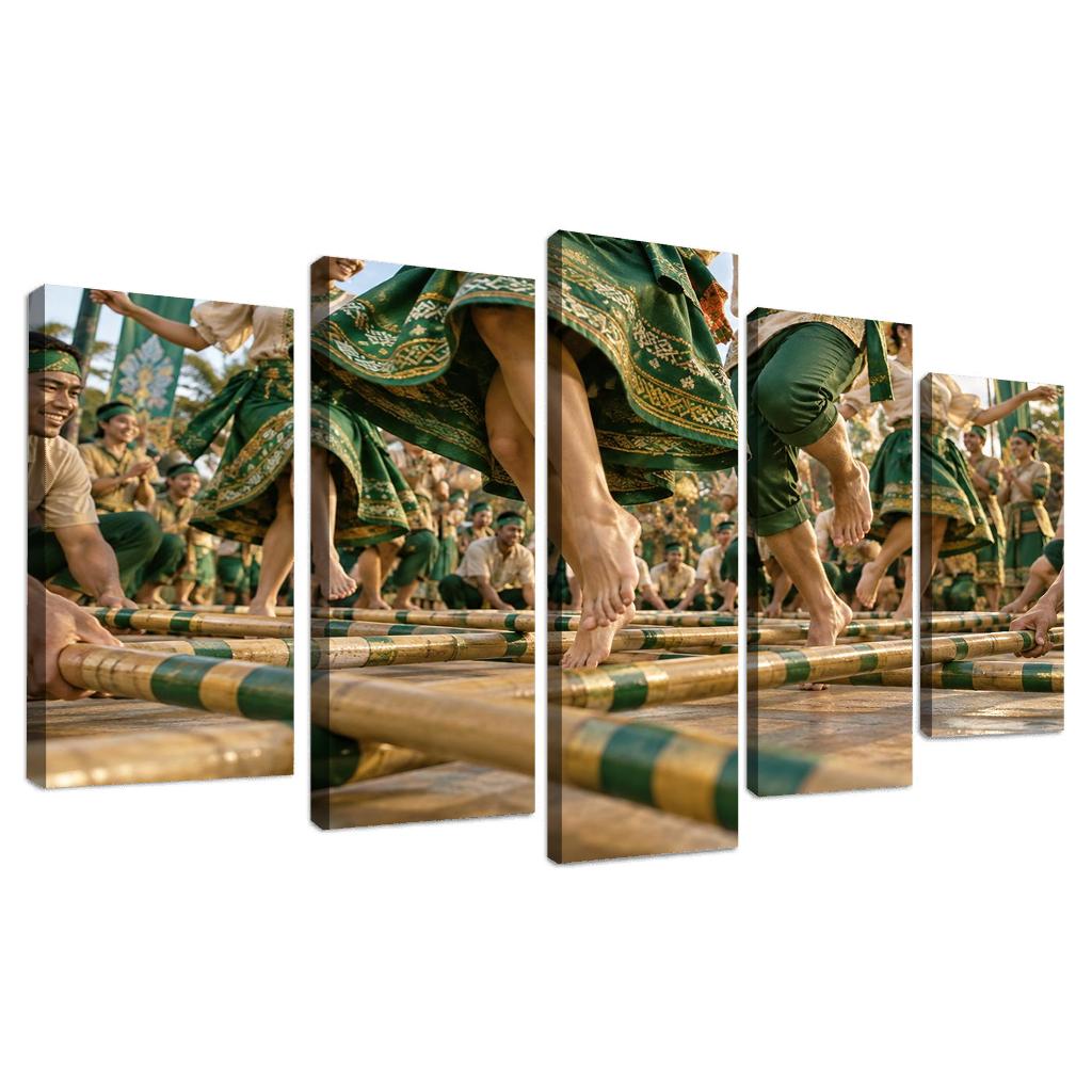 Tinikling Bamboo Rhythm Elegance art trends [AI-5f2350b9-509444e6bfbf]