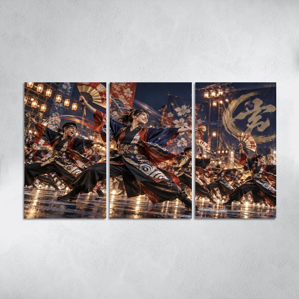 Yosakoi Radiance Festival Fan Dance premium artwork frames [AI-b6e7c017-c20b980c7f76]
