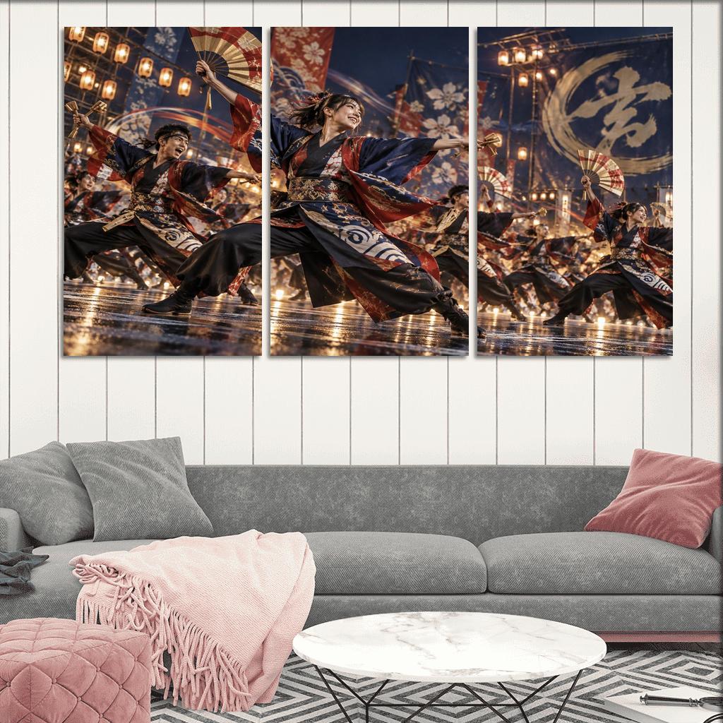 Yosakoi Radiance Festival Fan Dance premium artwork frames [AI-b6e7c017-e617eecfefa3]