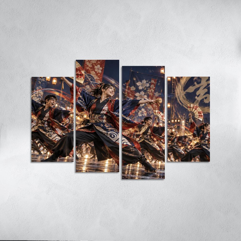 Yosakoi Radiance Festival Fan Dance premium artwork frames [AI-b6e7c017-c20b980c7f76]