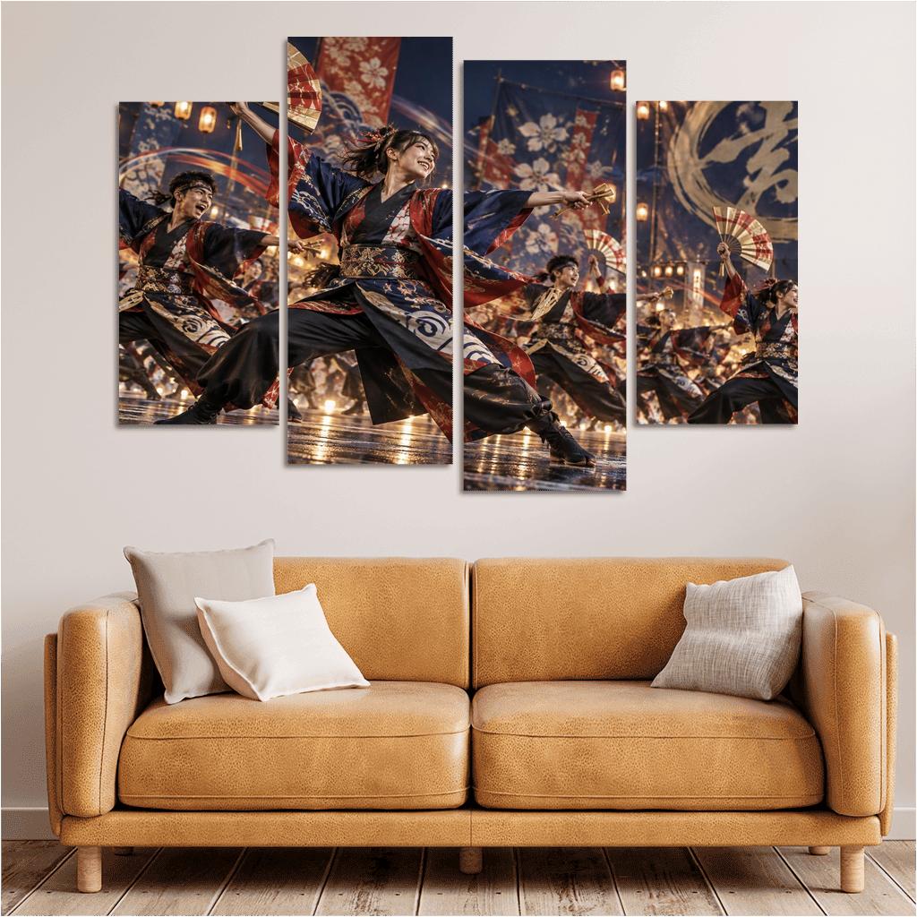Yosakoi Radiance Festival Fan Dance premium artwork frames [AI-b6e7c017-e617eecfefa3]