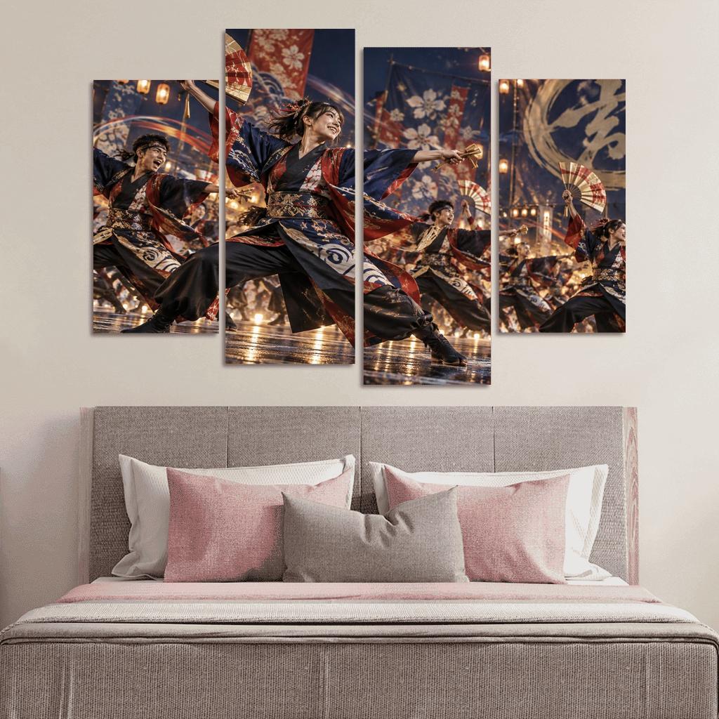 Yosakoi Radiance Festival Fan Dance premium artwork frames [AI-b6e7c017-00e0a5c4a12e]