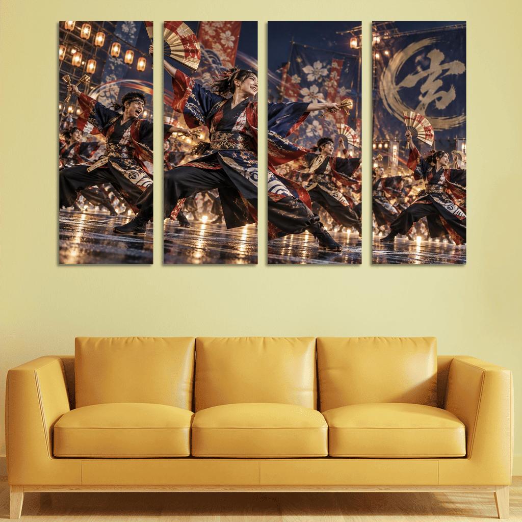 Yosakoi Radiance Festival Fan Dance premium artwork frames [AI-b6e7c017-e617eecfefa3]
