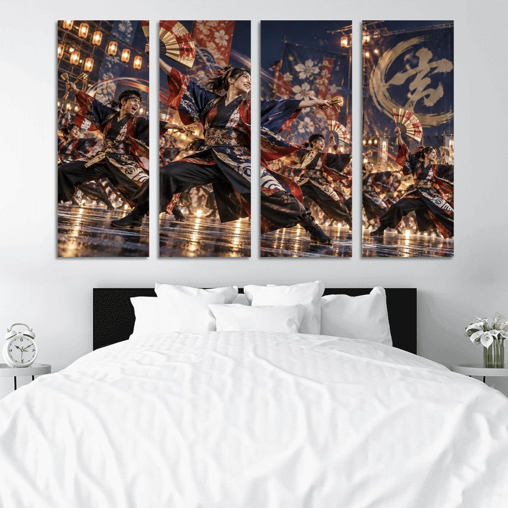 Yosakoi Radiance Festival Fan Dance premium artwork frames [AI-b6e7c017-00e0a5c4a12e]