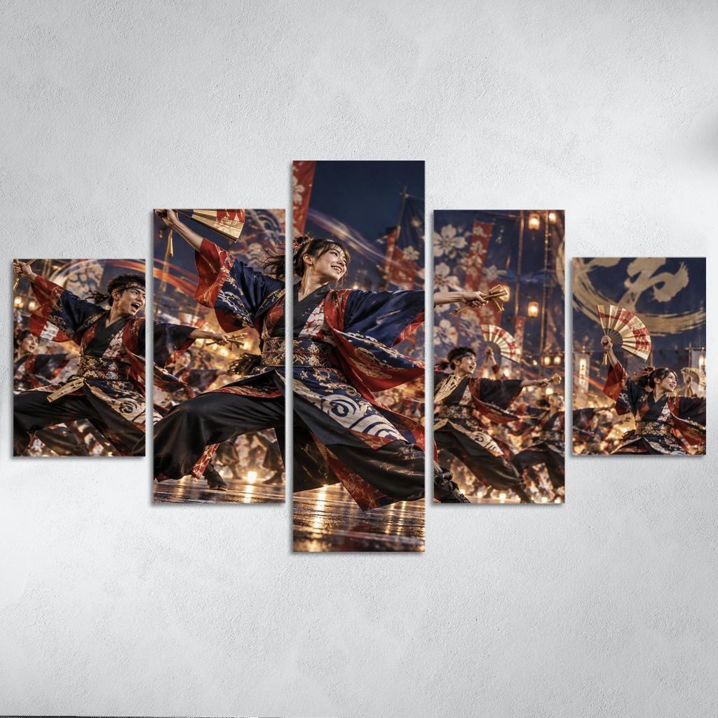 Yosakoi Radiance Festival Fan Dance premium artwork frames [AI-b6e7c017-c20b980c7f76]