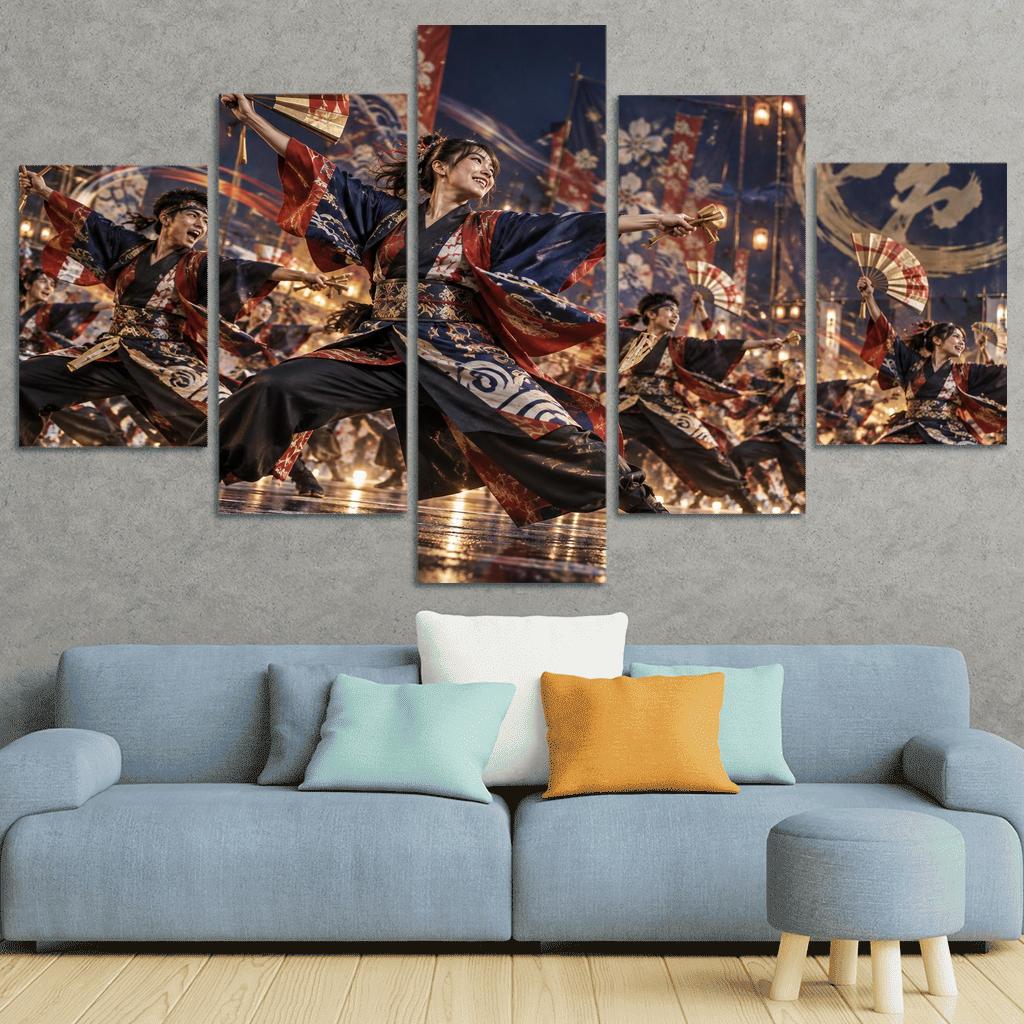 Yosakoi Radiance Festival Fan Dance premium artwork frames [AI-b6e7c017-e617eecfefa3]