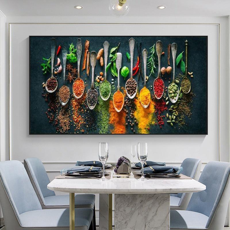 Kitchen Various Seasonings Theme Wall Posters-Original Frame
