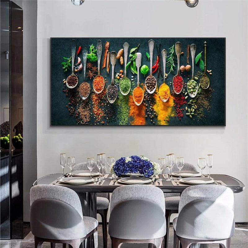 Kitchen Various Seasonings Theme Wall Posters-Original Frame