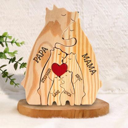 Personalized Wooden Bear Family Puzzle-Original Frame