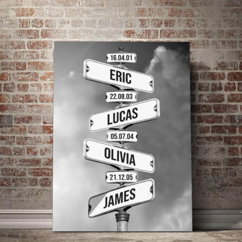 Personalized Street Sign Canvas Print