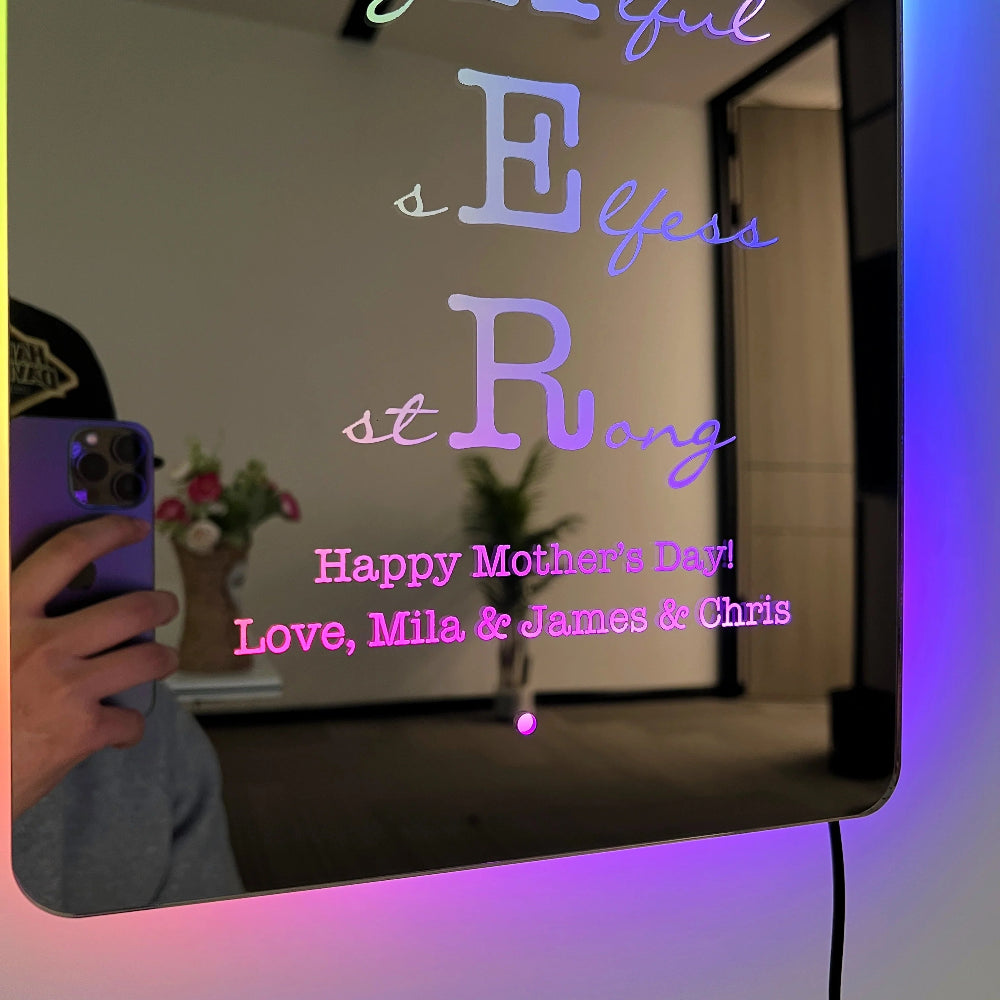 LED Frame For Mom With Custom Message And Warm Light Glow