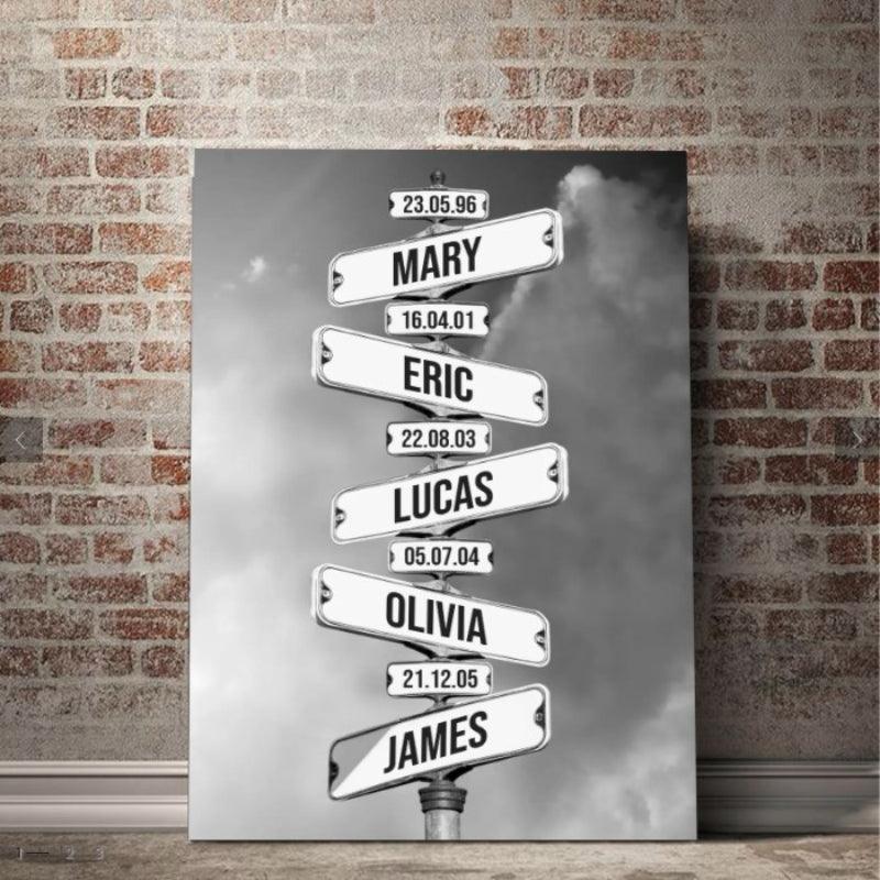 Personalized Street Sign Canvas Print