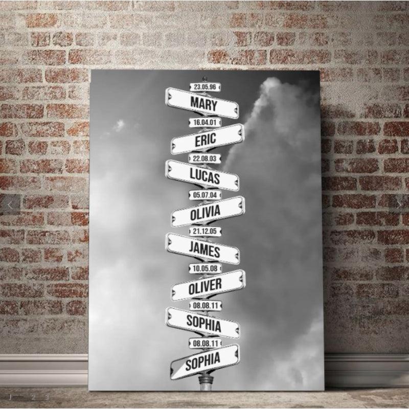 Personalized Street Sign Canvas Print