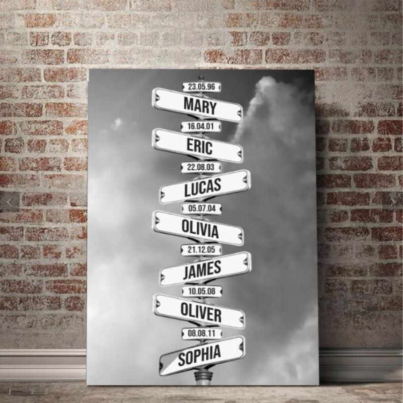 Personalized Street Sign Canvas Print