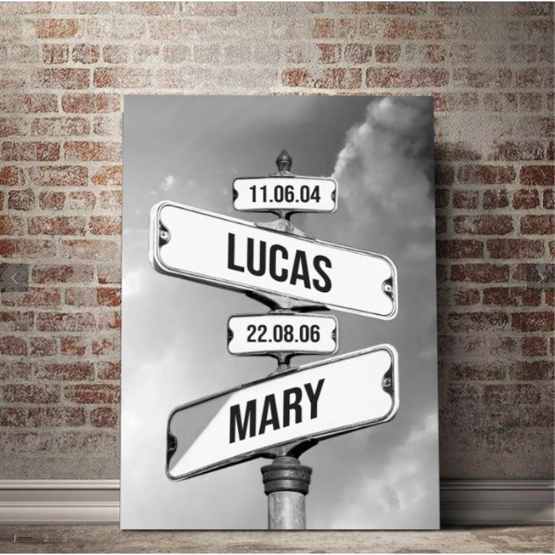 Personalized Street Sign Canvas Print