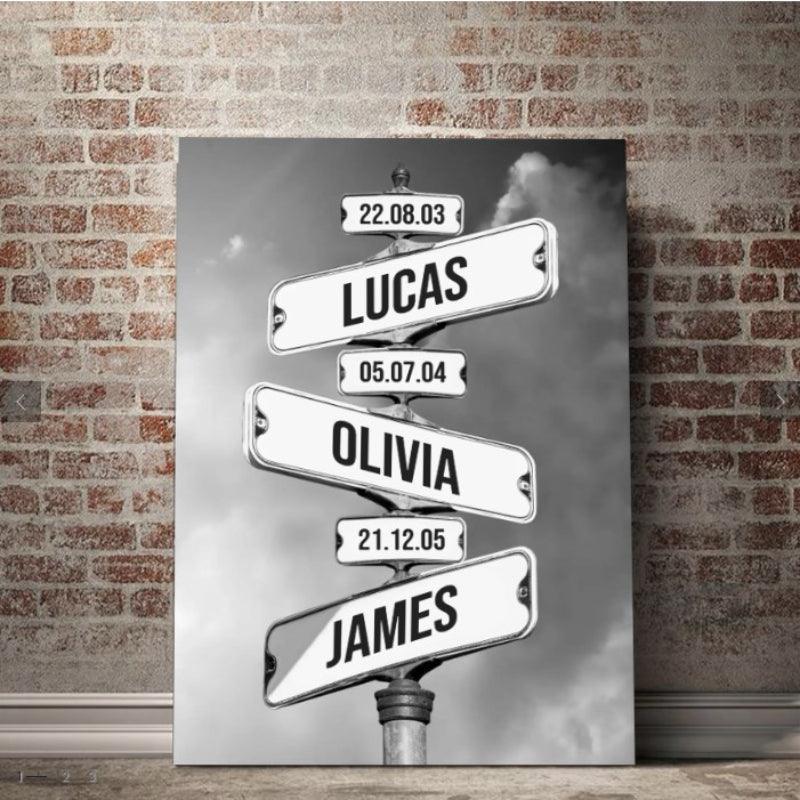 Personalized Street Sign Canvas Print