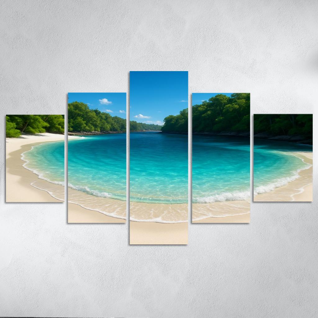 Crystal Lagoon Beach Seclusion modern paintings frame
