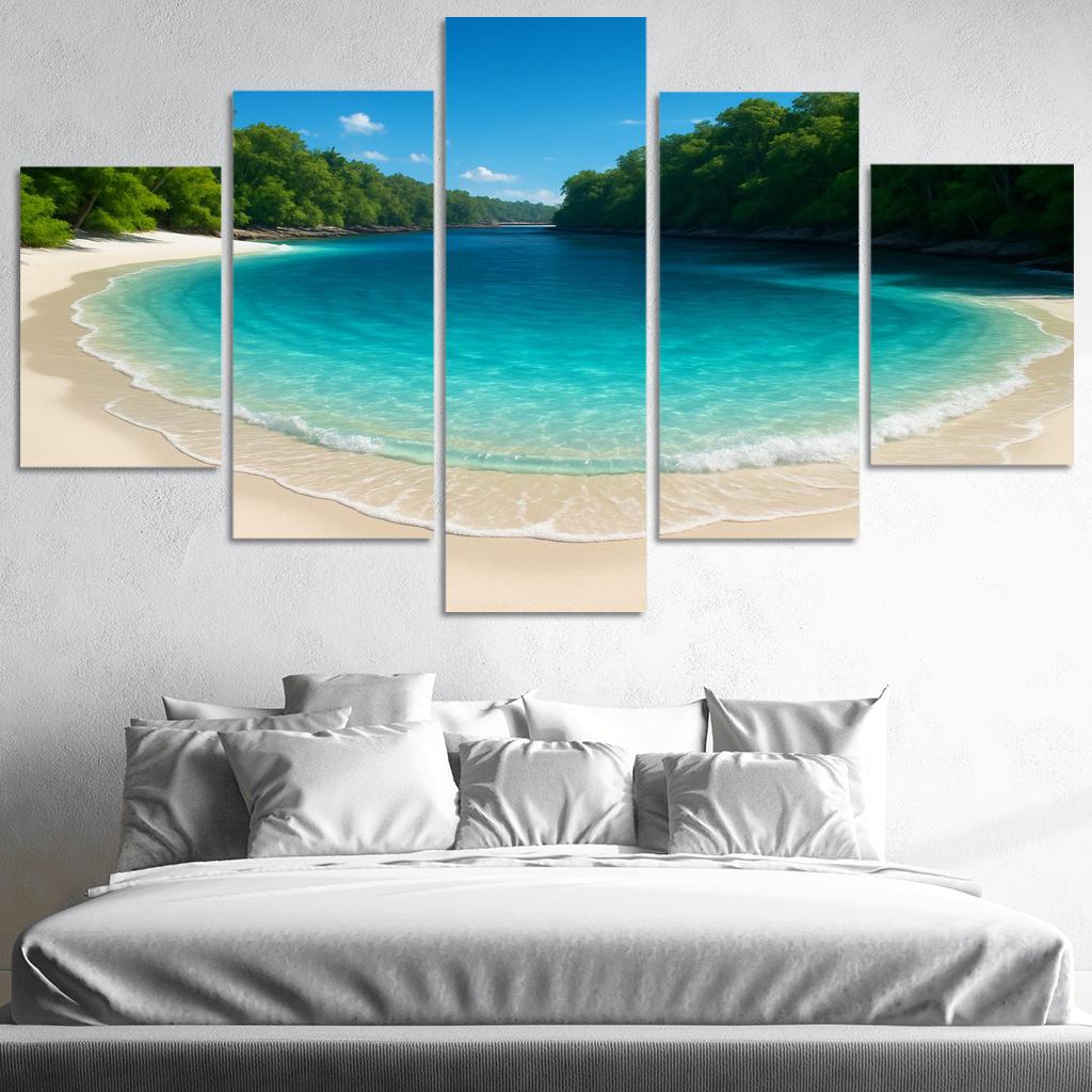 Crystal Lagoon Beach Seclusion modern paintings frame