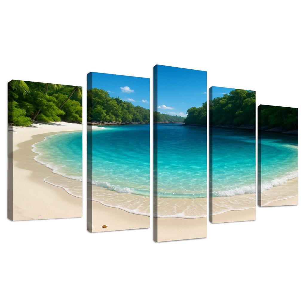 Crystal Lagoon Beach Seclusion modern paintings frame