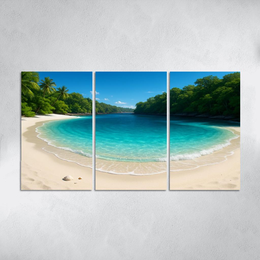 Crystal Lagoon Beach Seclusion modern paintings frame