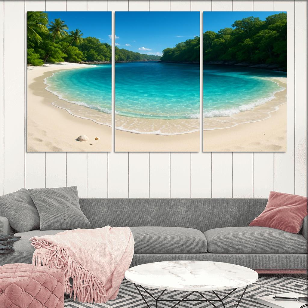 Crystal Lagoon Beach Seclusion modern paintings frame