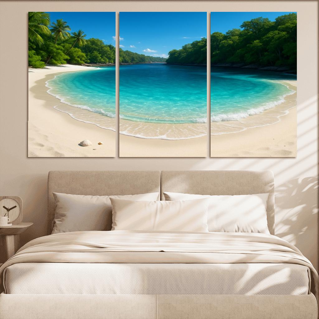 Crystal Lagoon Beach Seclusion modern paintings frame