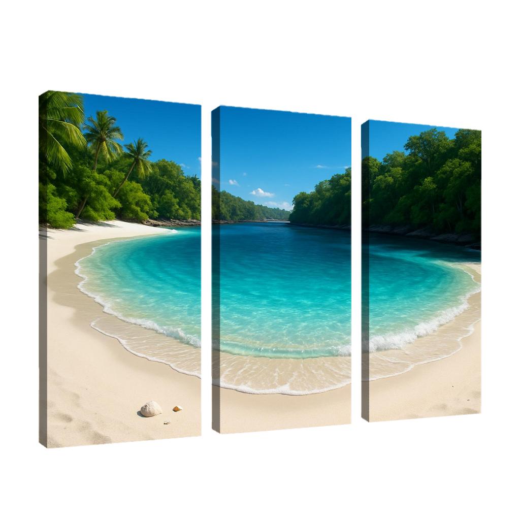 Crystal Lagoon Beach Seclusion modern paintings frame