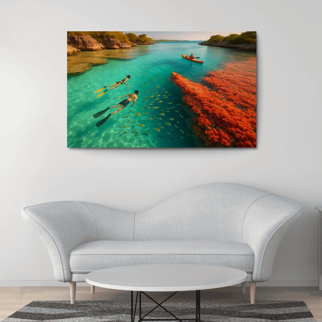 Glasswater Point Lagoon modern paintings frame