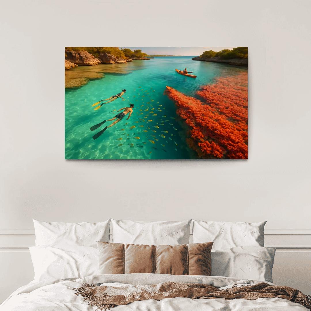 Glasswater Point Lagoon modern paintings frame