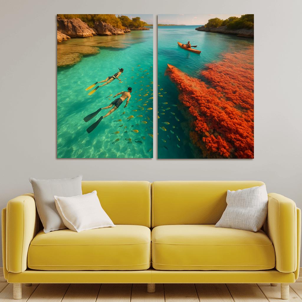 Glasswater Point Lagoon modern paintings frame