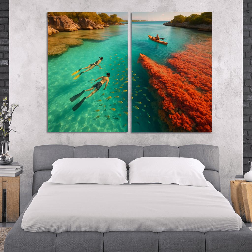 Glasswater Point Lagoon modern paintings frame