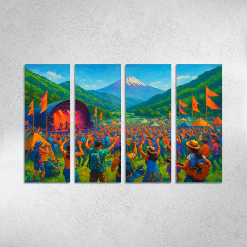 Fuji Rock Festival oil paintings frame
