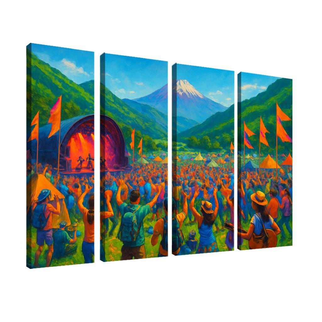 Fuji Rock Festival oil paintings frame