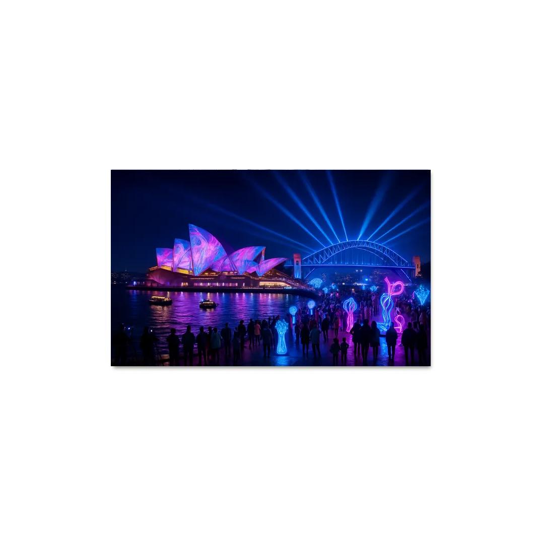 Vivid Sydney Light Festival Sydney Australia oil paintings frame