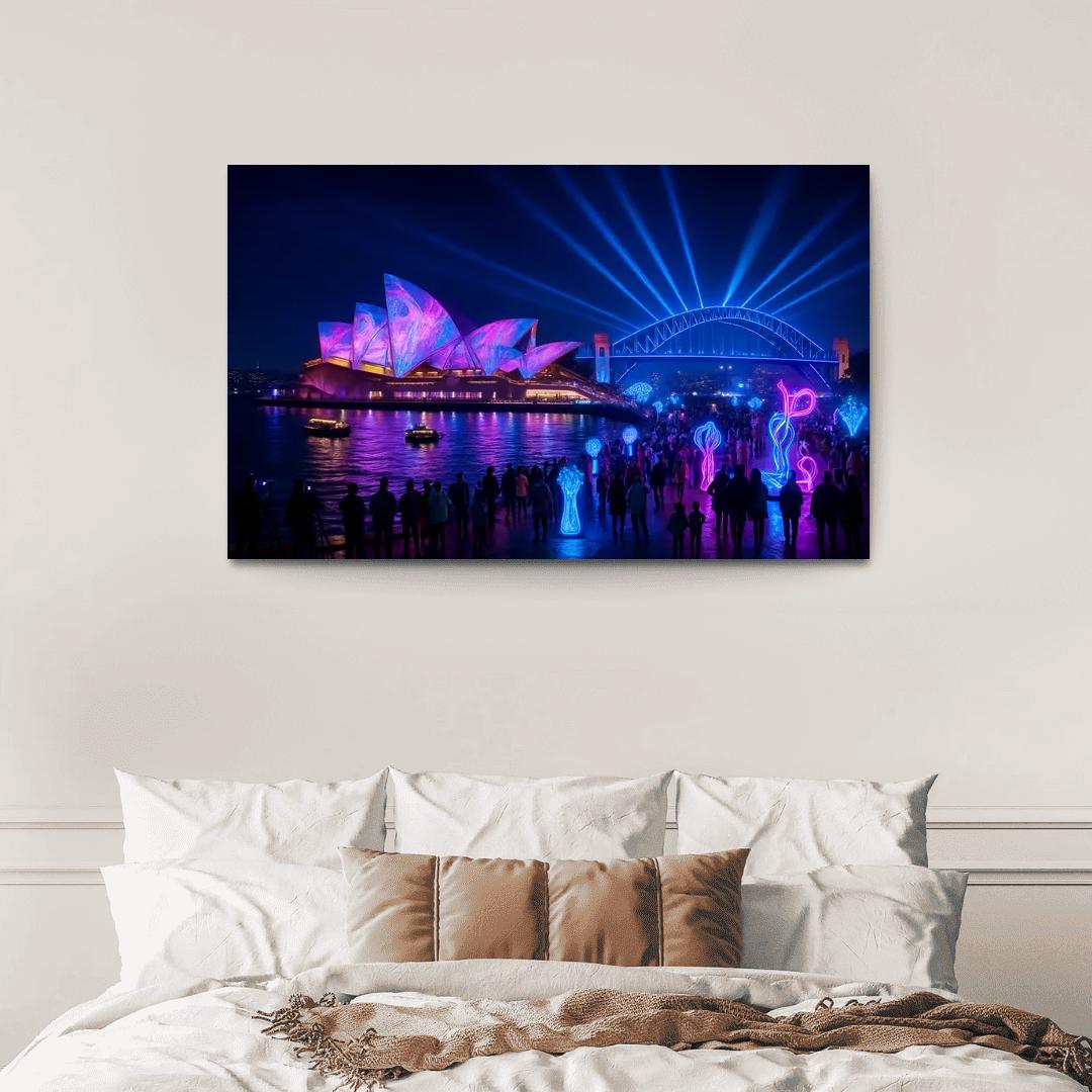 Vivid Sydney Light Festival Sydney Australia oil paintings frame