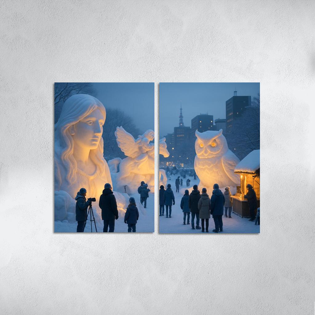 Sapporo Snow Festival canvas paintings frame