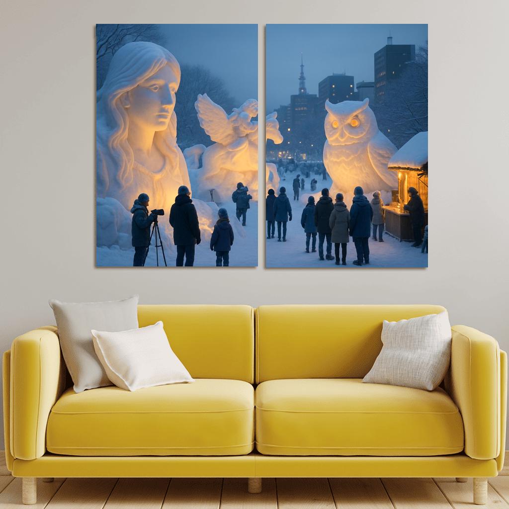 Sapporo Snow Festival canvas paintings frame