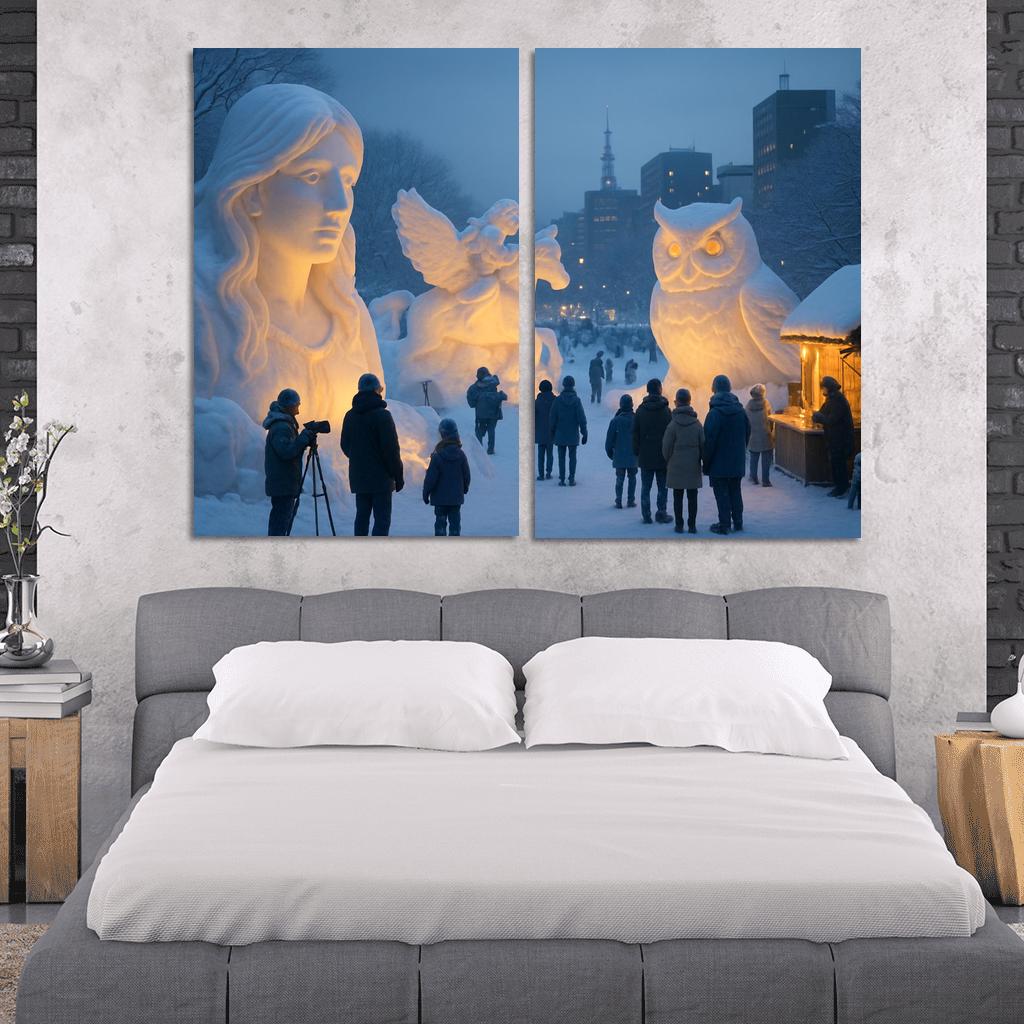 Sapporo Snow Festival canvas paintings frame