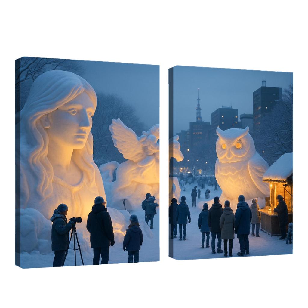 Sapporo Snow Festival canvas paintings frame