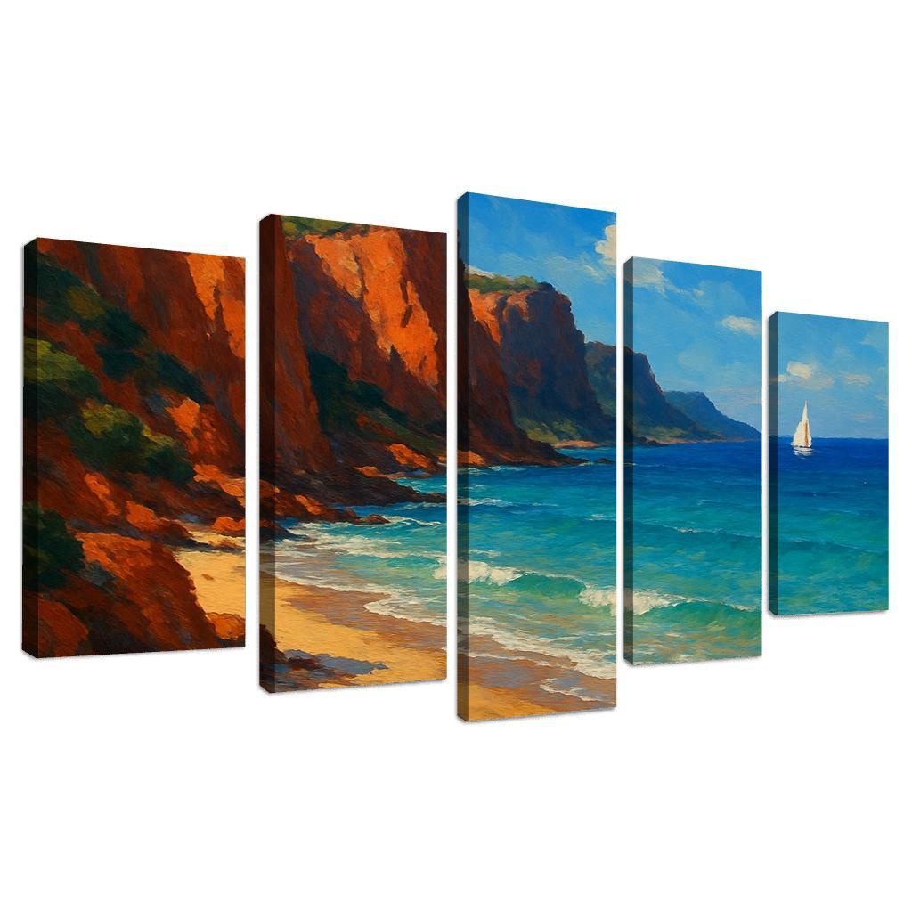 Crimson Cliff Shoreline custom paintings frame