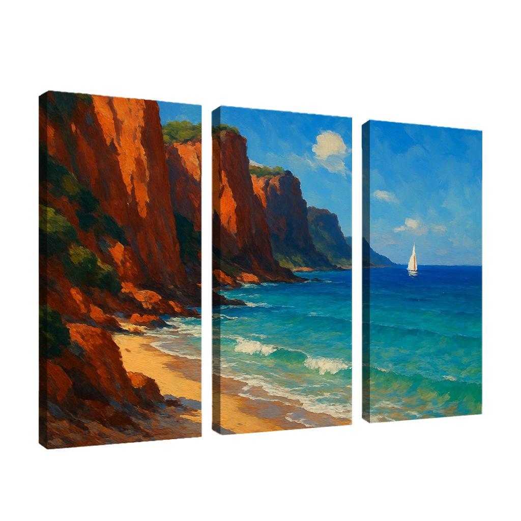 Crimson Cliff Shoreline custom paintings frame