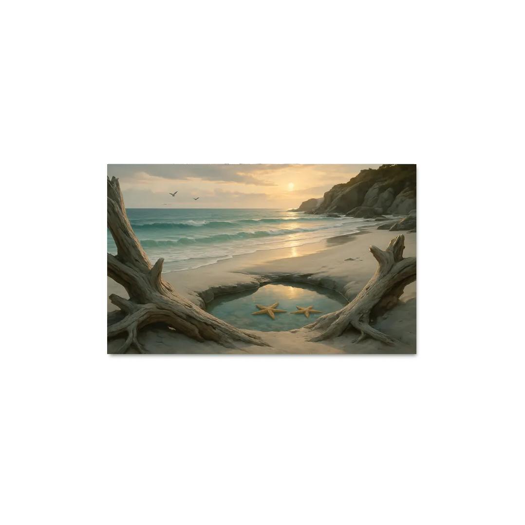 Secluded Driftwood Cove canvas paintings frame