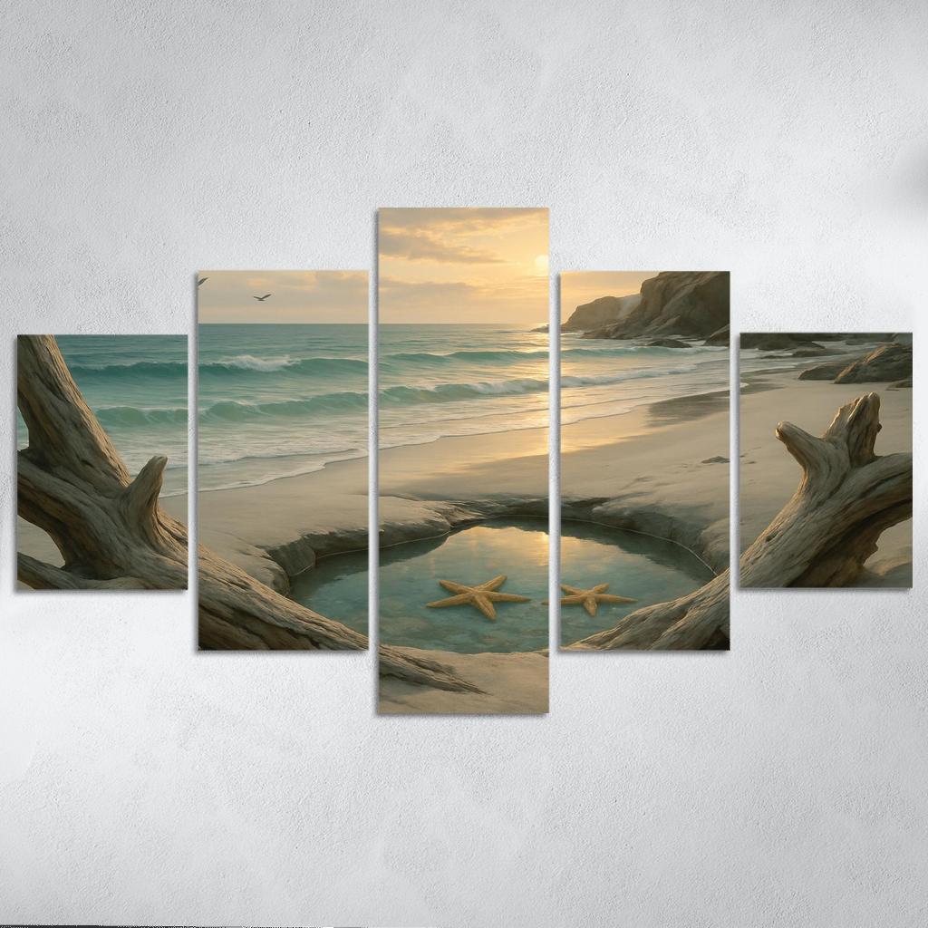 Secluded Driftwood Cove canvas paintings frame