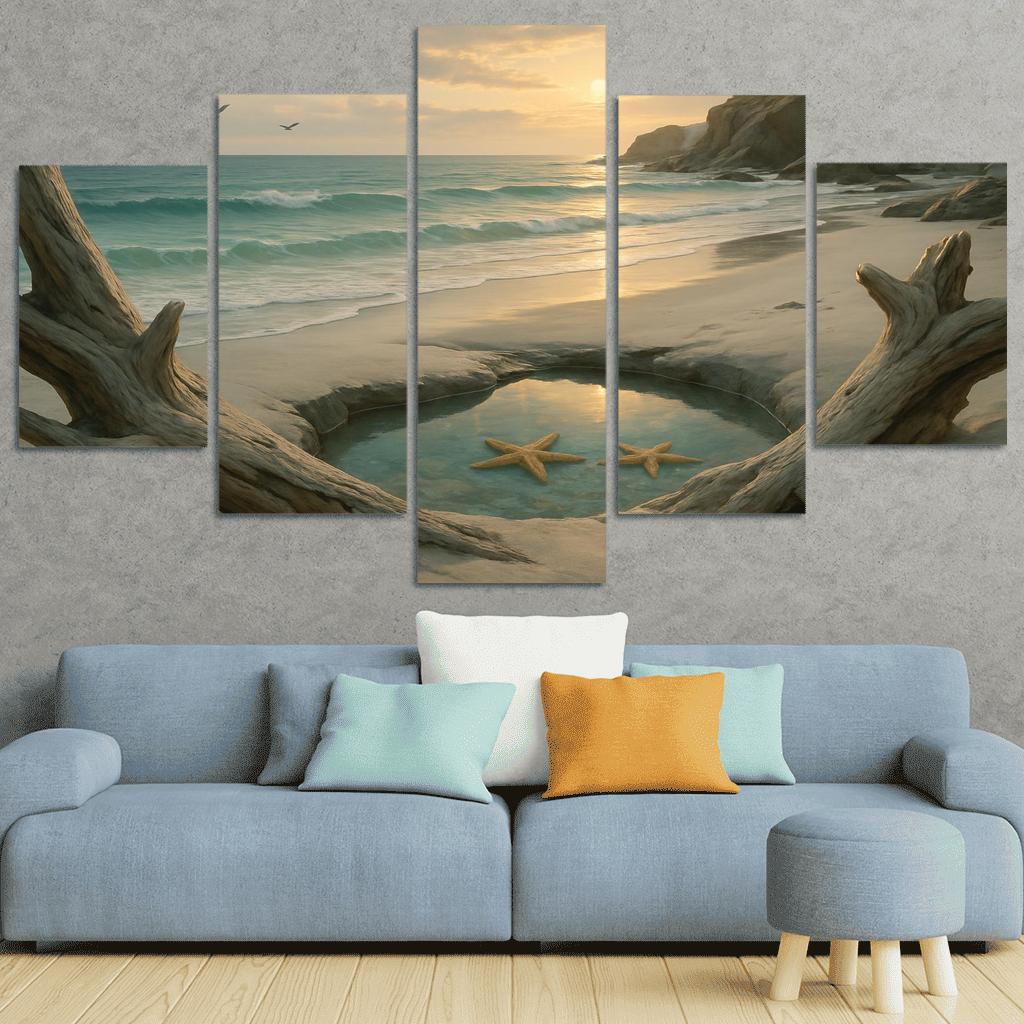 Secluded Driftwood Cove canvas paintings frame