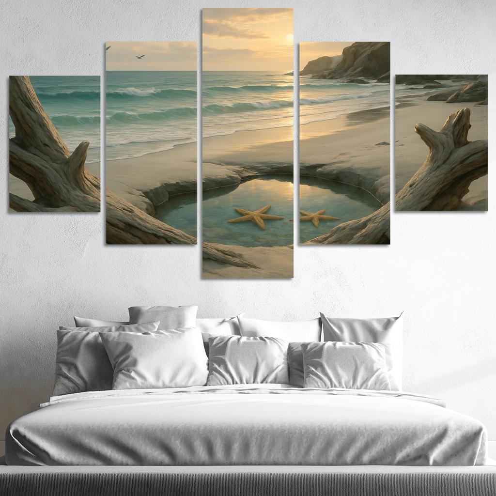 Secluded Driftwood Cove canvas paintings frame